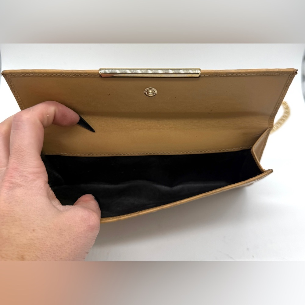Gucci Guccissima Leather Flap Continental Long Wallet Bifold GG Tan Gold Logo - Picture 11 of 15